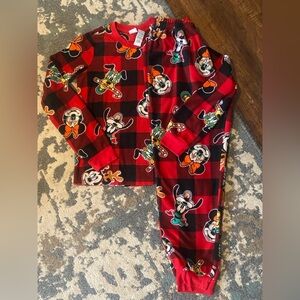 Disney Red and Black Plaid Pajama Set Size XS